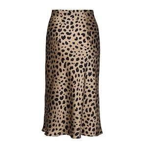Leopard Midi Skirt high elastic waist